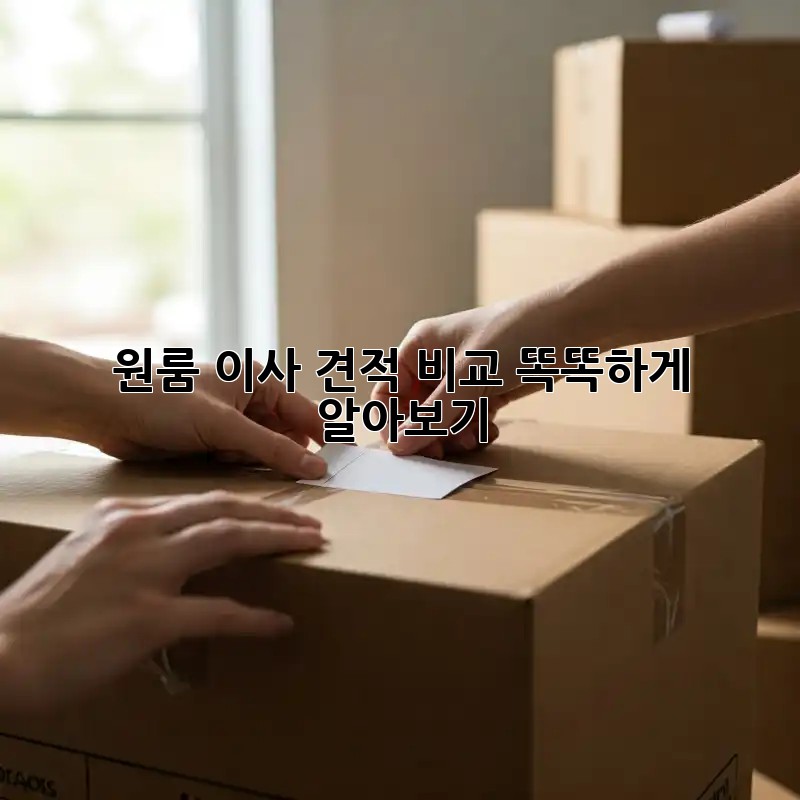 원룸 이사 견적 비교, 똑똑하게 알아보기!