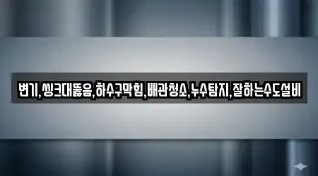 변기,씽크대뚫음,하수구막힘,배관청소,누수탐지,잘하는수도설비